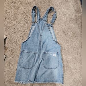 Ladies Aeropostale distressed denim overalls dress